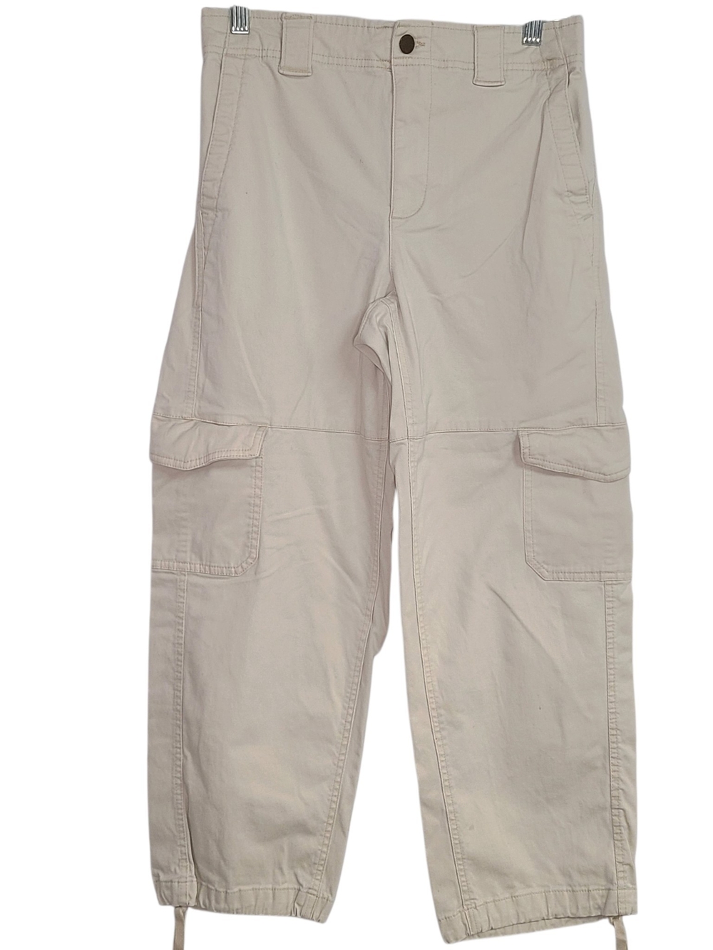 Old Navy Cargo Barrel Pants Women Small Beige Utility Cinch Hem Parachute Y2K